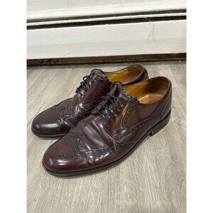 Cole Haan Men's Wingtip Dress Shoes Dark Brown Burgundy Lace Up Oxford Size 9